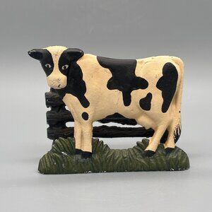 Vintage Cast Iron Cow Napkin Holder Farmhouse Kitchen Table Decor